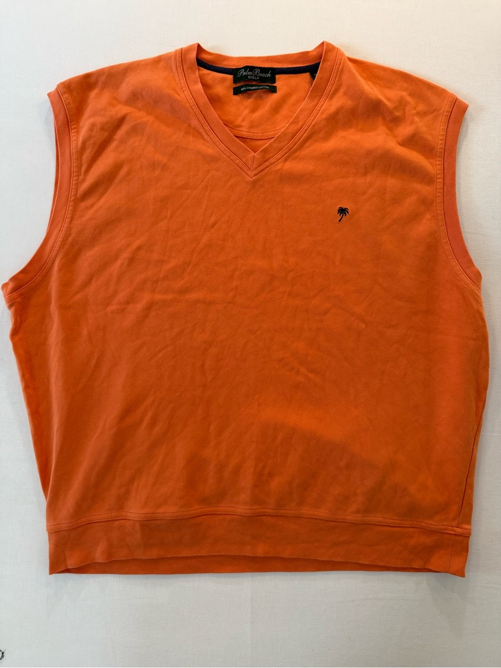 Palm Beach Sleeveless Golf Orange 100% Cotton Polo